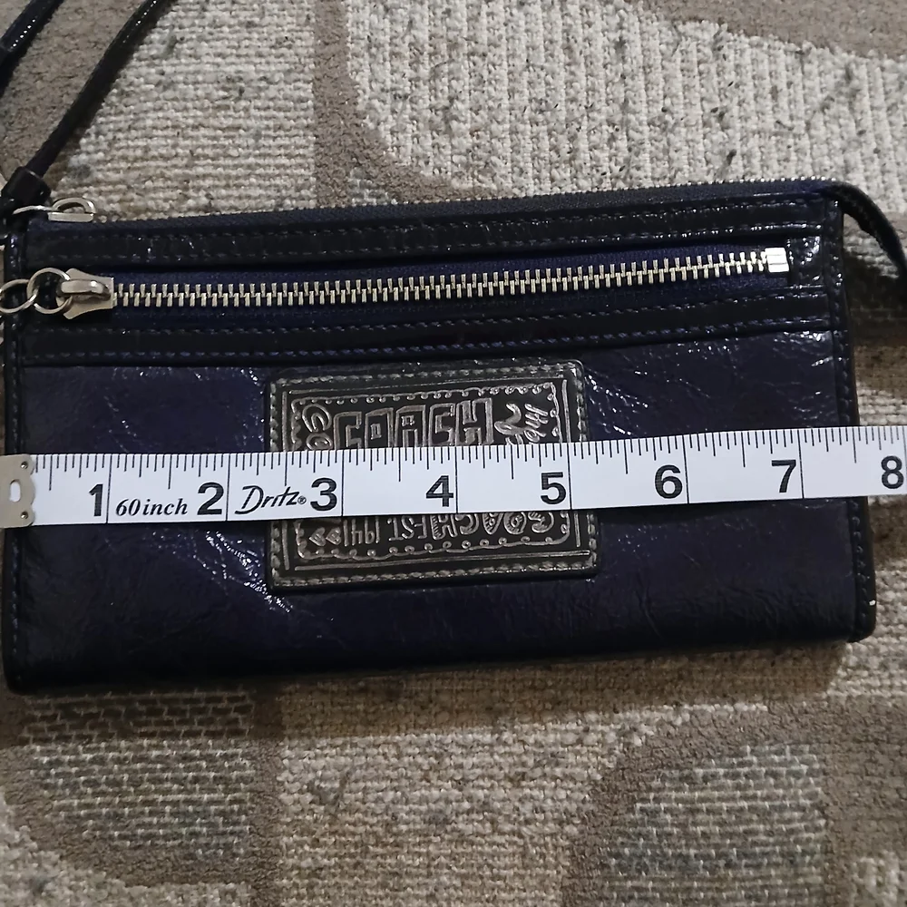 Coach Bundle- Vintage Rare Blue Poppy Clutch, Bag Tag & Envelope - Picture 10 of 13